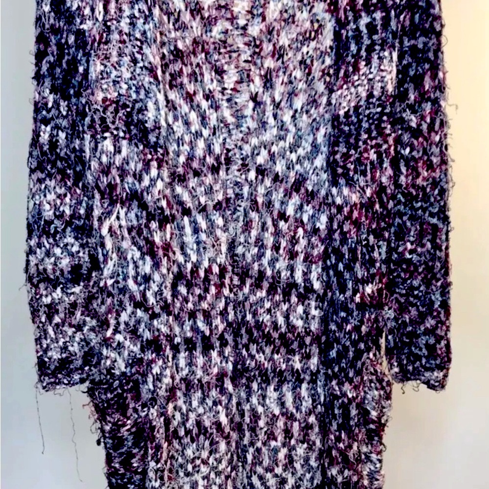 Byron Lars Purple  MIDI Cardigan Sweater with belt and pockets
